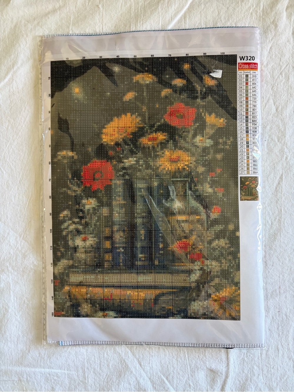 Floral Book Stack Counted Cross Stitch kit